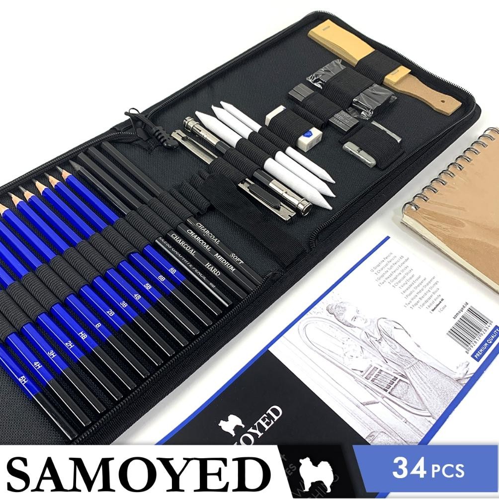 

Murah Meriah Peralatan Pensil Gambar Sketsa / Professional Drawing Sketching Set Samoyed DRSK-P34 Original