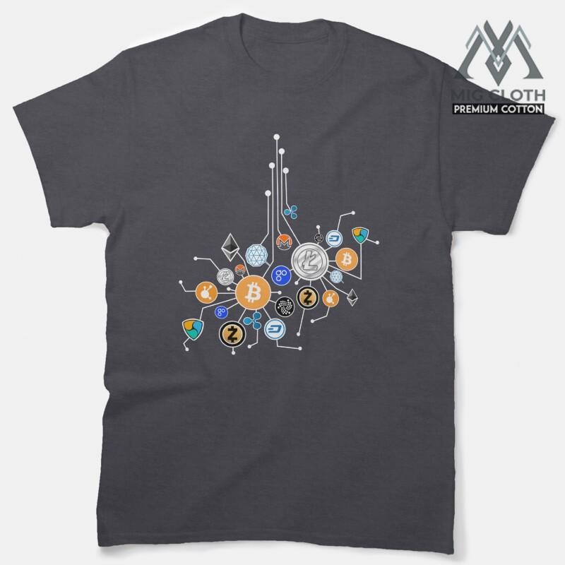 Baju Kaos Cryptocurrency Network T-Shirt. Crypto t-shirt gift