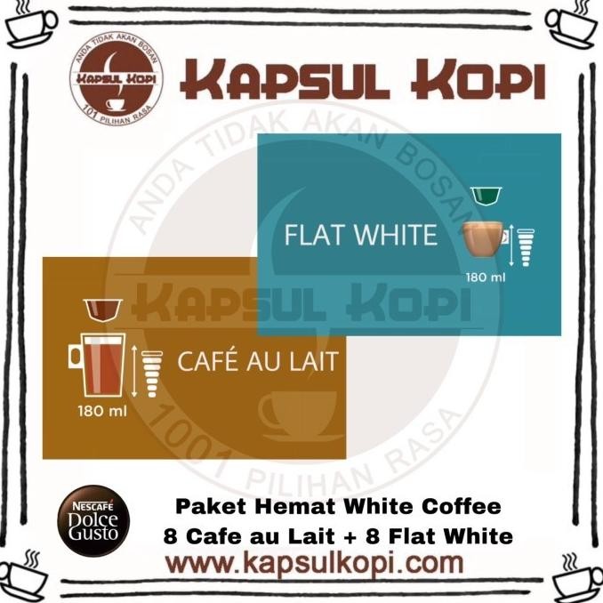 

Paket Hemat White Coffee Kapsul Nescafe Dolce Gusto - Kapsul Kopi