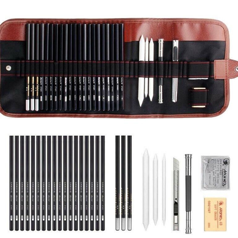 

Um57 Set 29pcs Sketch Pencil Set Pensil Gambar Sketsa Drawing Pencil Set Dengan Pouch Serut Terlaris