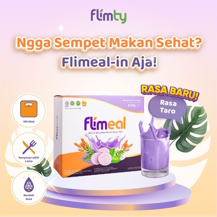 

TERPERCAYA Flimeal (Meal Replacement) - 1 Box (Isi 12 Sachet) - Taro