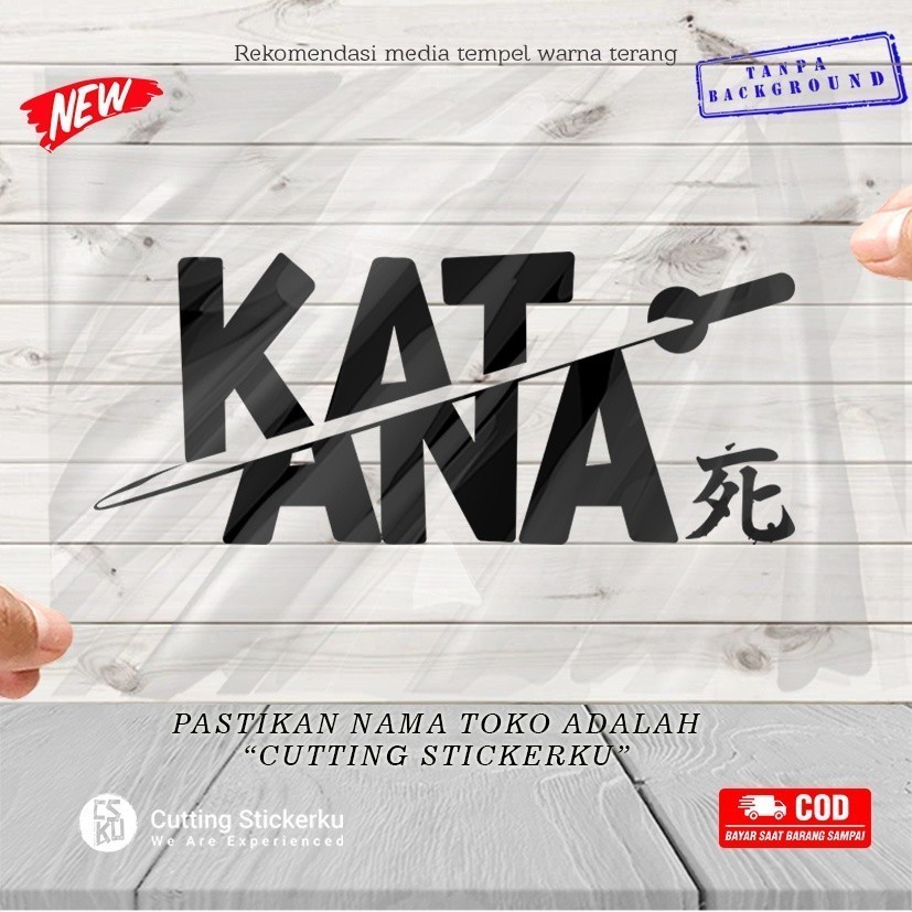 Cutting Stiker Katana Typografi Variasi Motor Mobil Sticker Jepang JDM Reflecktive Hewan Imut Lucu