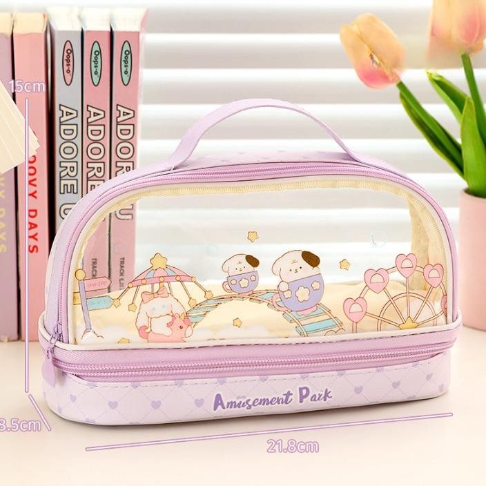 

ORIGINAL Kinokimi - Tempat Pensil Besar,Transparant PVC Pencil Case, Tas Pensil Sekolah Lucu, Pensil ANak Estetis, Kotak Pensil Anak fx-45