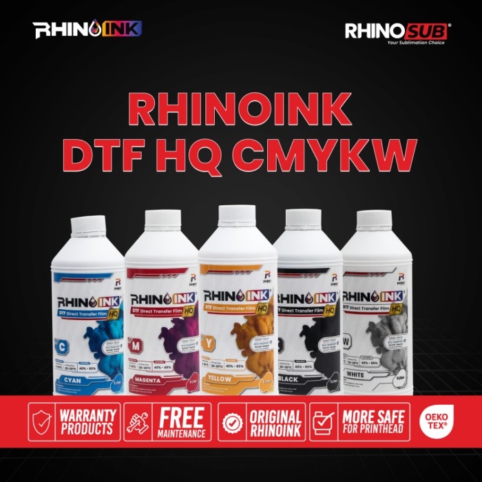 

RHINO INK TINTA DTF (DIRECT TRANSFER FILM) 1 LITER LITE / BOTOL BULAT