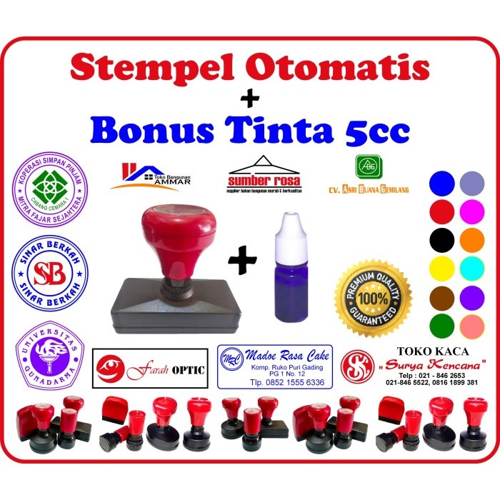 

STEMPEL OTOMATIS/FLASH + 1TINTA, (1WARNA)