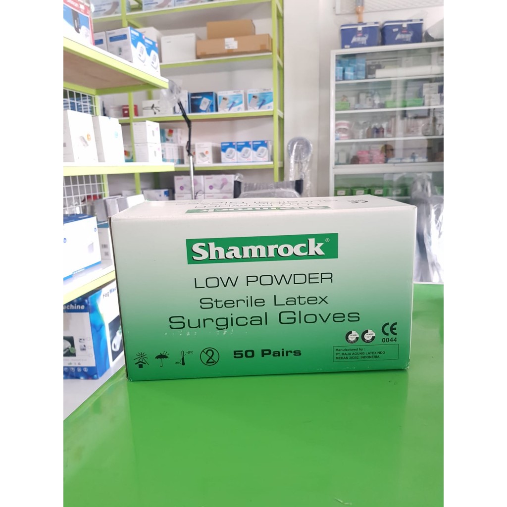 SHAMROCK SARUNG TANGAN LATEX HANDSCOON HANDGLOVES STERIL