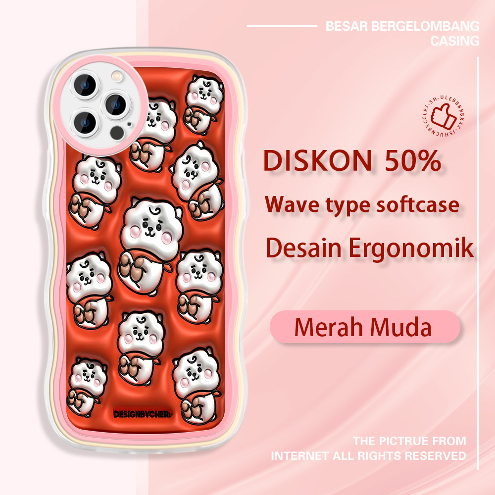 jinsouwe Apple iPhone 15 Plus Mini Pro Max  Casing Handphone  BTS Kim Seok Jin BT21 RJ 3D  warna-war
