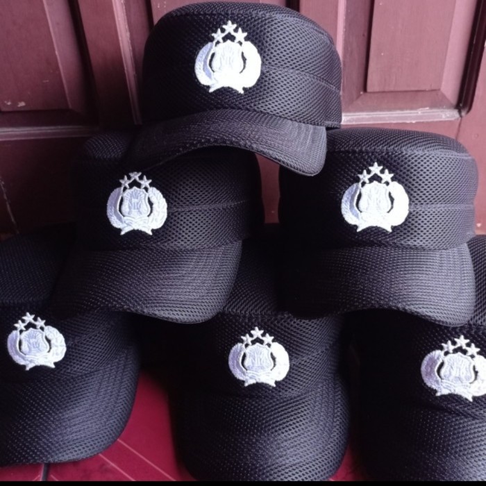 Auliya Topi Komando Bintara Polri Bahan Doblemes Bordir Timbul/ Premium