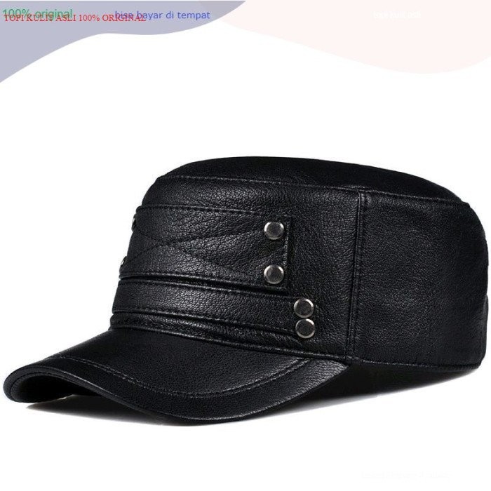 Auliya Topi Kulit Asli Pria/Topi Kulit Komando/Topi Kulit Original/Topi Kulit