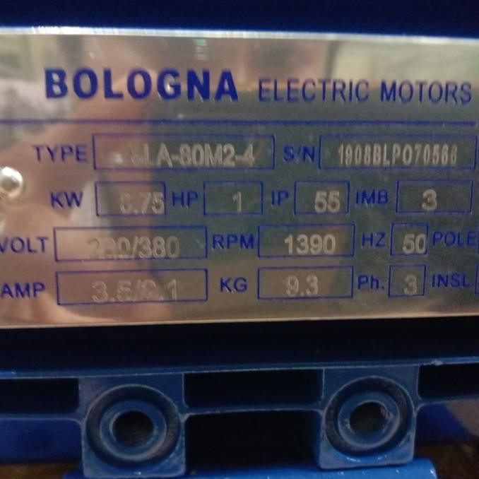 [ Bv ] Dinamo 1 Hp/0,75 Kw 3 Phase