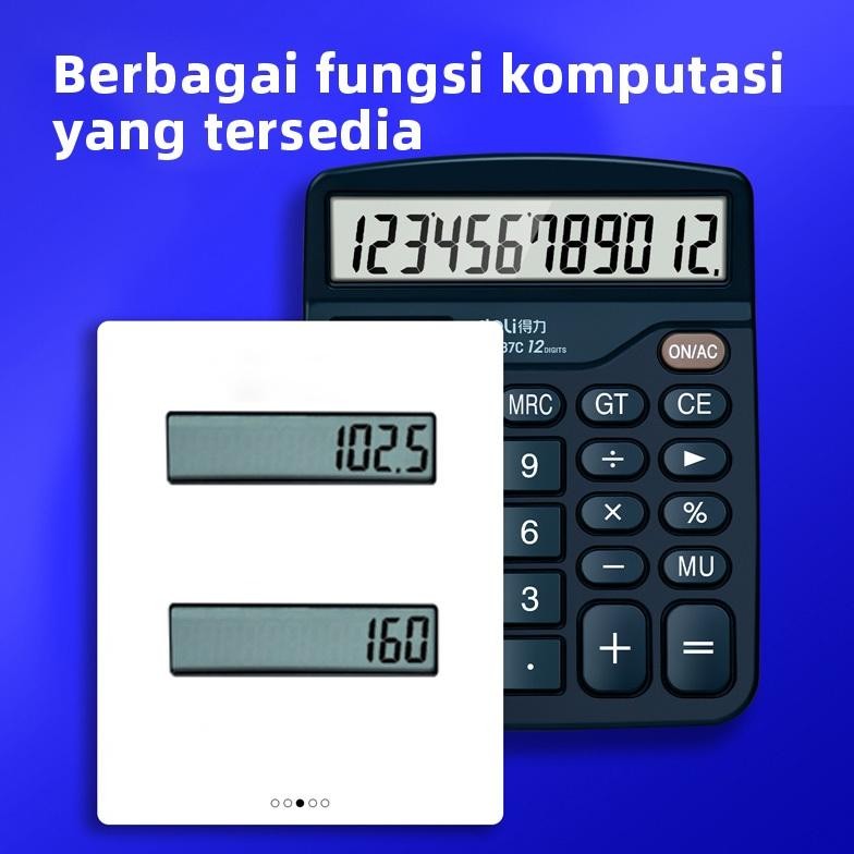 

TERMURAH Deli Desktop Calculator / Kalkulator Meja 12 Digit Dual Power Layar LCD TE837C er-56