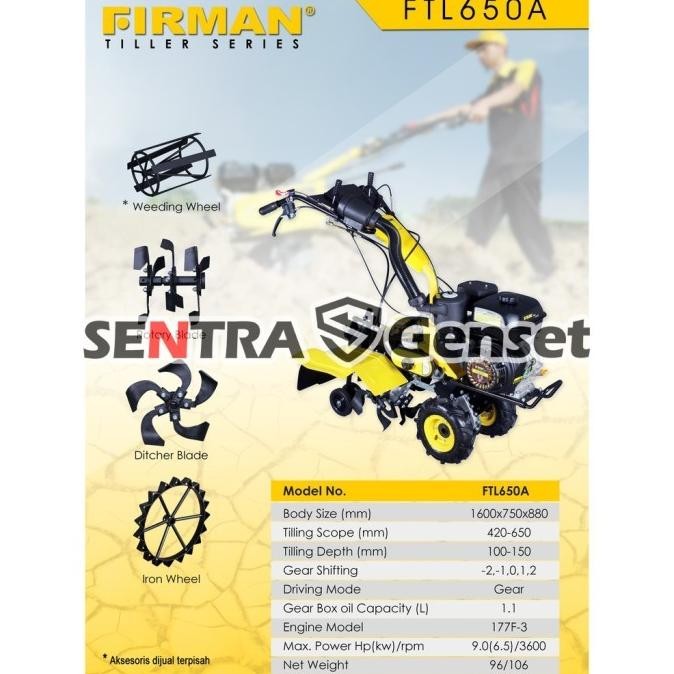 Wp22 Traktor Firman Ftl 650 A. Mesin Bajak Sawah Firman
