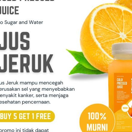 

Jeruk Peras Murni 1 Liter Jus Jeruk Orange Cold Pressed