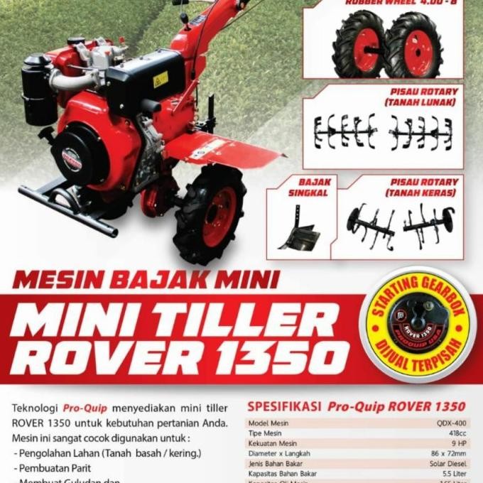 Mesin Bajak Mini Mini Tiller Cultivator Proquip Rover 1350