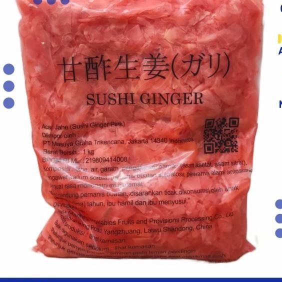 

Sushi Ginger Pink / Acar Jahe Sushi Gari 1 Kg - Pile Gary 1Kg