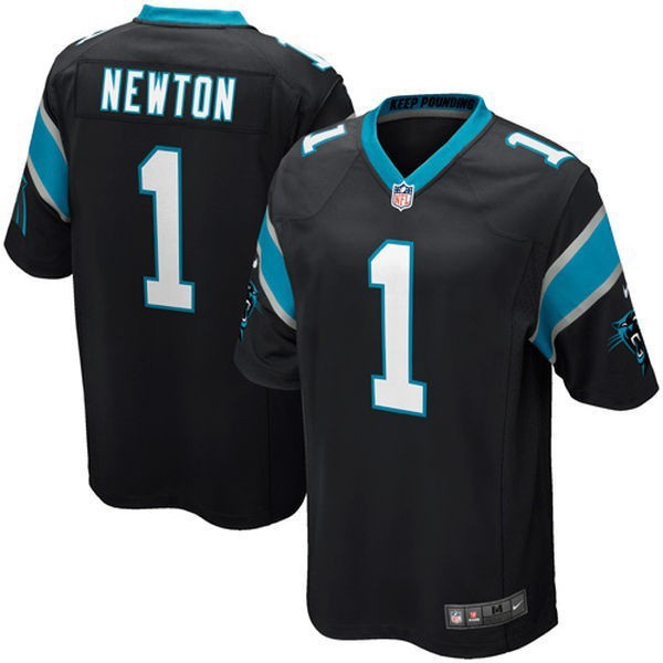 Kaus Sepak Bola NFL Pria Panthers #1 Cam Newton Jersey Sepak Bola NFL Hitam Biru Putih |68789428|