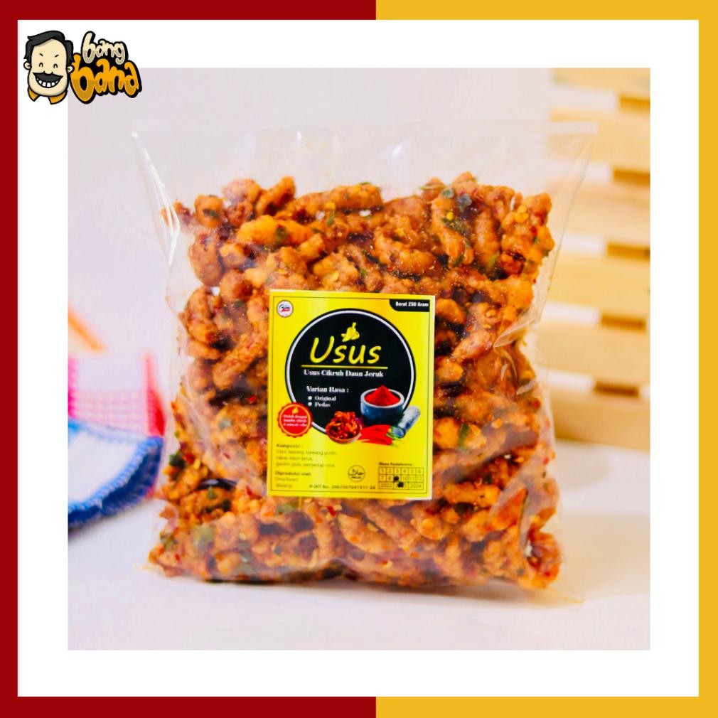 

Ori Kripik Usus Krispi Pedas Daun Jeruk Cikruh 250 Gram Grosir