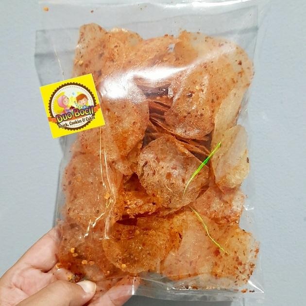 

Termurah 500 Gram - Keripik Kaca Gurih Extra Pedas Kripca - Duo Bocil Snack Murah