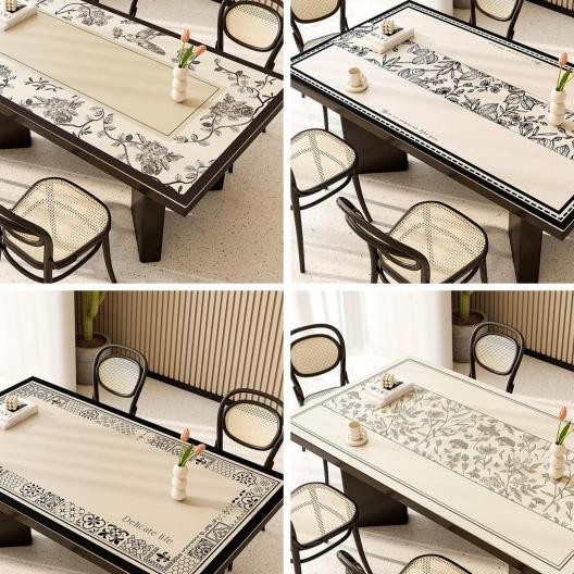 Taplak Meja Makan Bahan Kulit Anti Slip/Alas Meja Kerja/Ruangtamu/Meeting/Taplak Meja Makan Aestheti