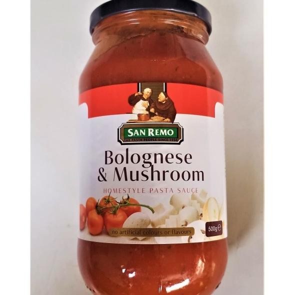 

Pasta Sauce Bolognese & Mushroom San Remo 500 Gr