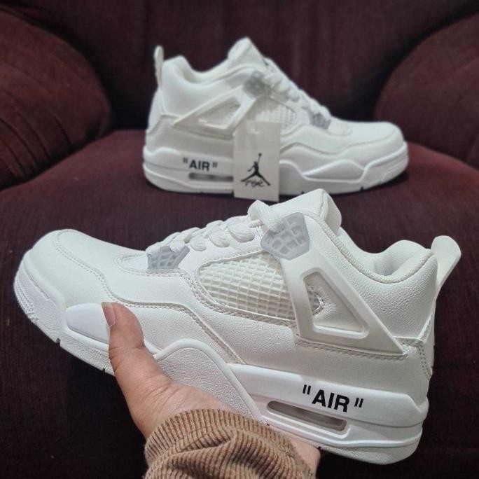 Sepatu Nike_ Air Jordan 4 Low Retro All White Sepatu Sneakers Pria Wanita Ramahmart7
