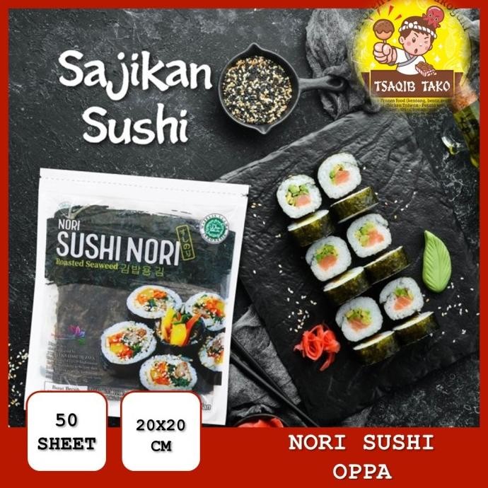 

PROMO OPPA SUSHI Nori Seaweed Rumput Laut Panggang HALAL 20 lembar es77