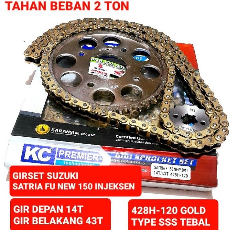 Sale Girset Suzuki Satria Fu New 150 Facelift 14T/43T 428H-120L Kc Racing Rante Gold Model Sss Satri