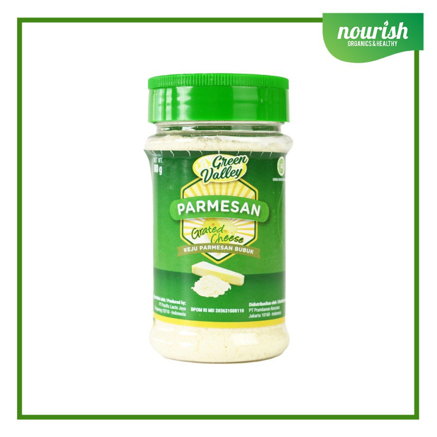 

Green Valley Grated Parmesan Cheese / Keju Parmesan Bubuk, HALAL 80g