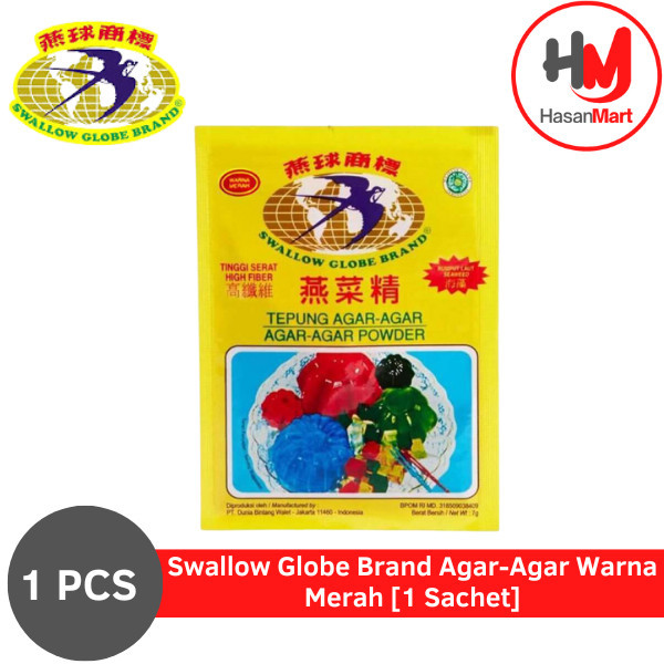 

Swallow Globe Brand Agar-Agar Warna Merah [1 Sachet]