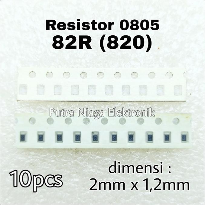 Diskon (10pcs) Resistor SMD 0805 82R Tahanan 82ohm 82 ohm Marking: 820 putr4n Buru Order