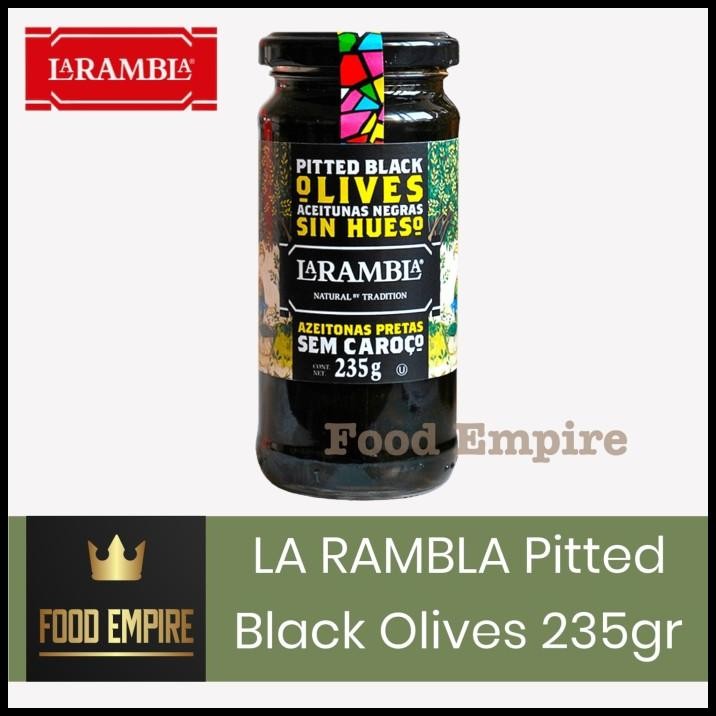 

La Rambla | Pitted Black Olives 235 Gr | Buah Olive Zaitun Hitam