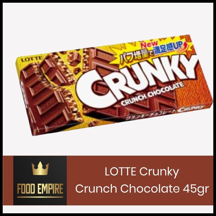 

Lotte Crunky Crunch Chocolate 45 Gram | Cokelat Susu Dengan Krispy