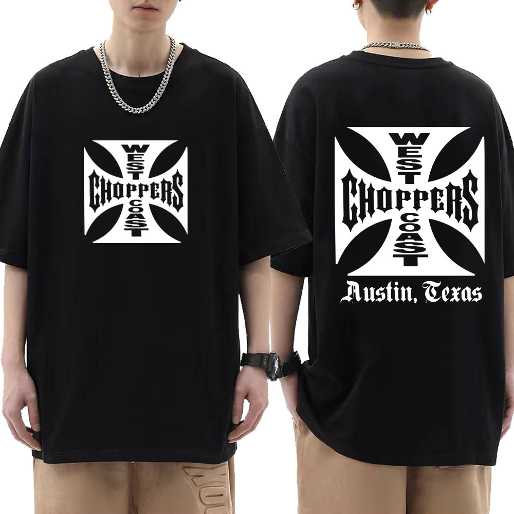 Kaos Hitam Pria Kaos Helikopter Pantai Barat Pria