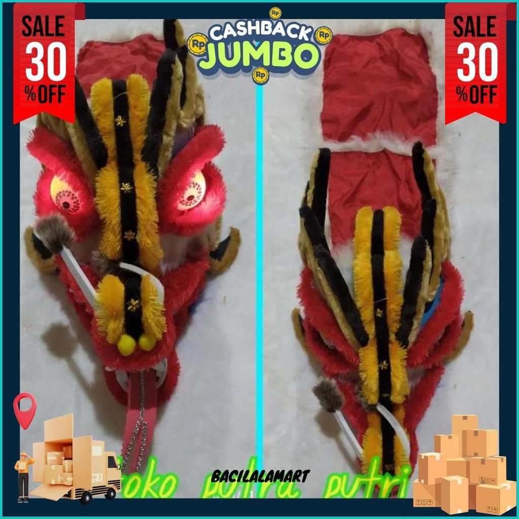 Barongsai Naga Mata Asli Nyala Fitur Terlengkap Terlaris Termurah Liong Barongan Cod