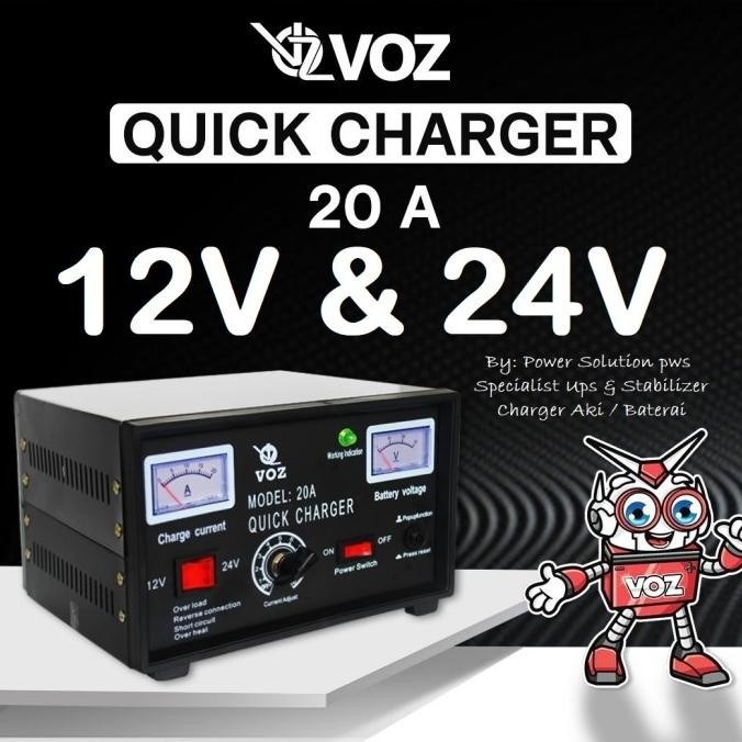 Charger Aki 20A Charger Mobil Motor Quick dan otomatis kualitas bagus