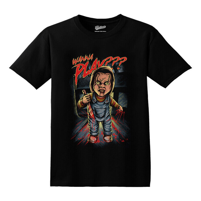 Pria Dewasa Horor Halloween Anak-anak Bermain Kaos Chucky