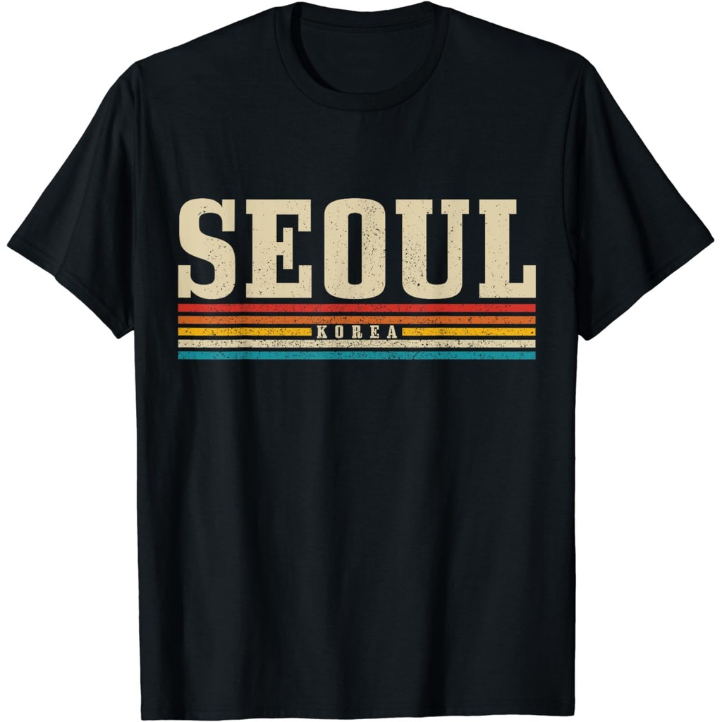 Seoul Vintage Korea Selatan Retro Kaos Korea Streetwear Pakaian Pria Kaos Grafis Camiseta Hombre