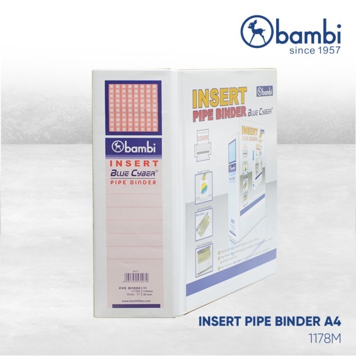 

Amberela Pipe Binder With Full Spine 4 Colour Labels 1178 M Bambi A4 80Mm 8Cm