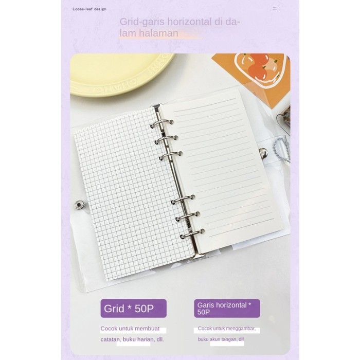 

Amberela - Buku Binder A6 Isi Kertas 100 Lembar+Gantungan Kecil+Pet Stiker