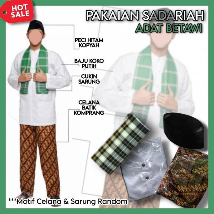 Baju Sadariah Betawi Baju Sodariah Betawi Baju Adat Betawi Pakaian Abang Betawi Baju Sadariah Betawi
