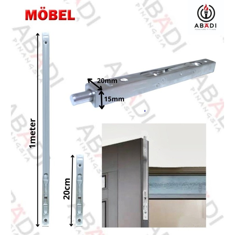 Grendel Slot Tanam Kunci 1 Meter Pengunci Pintu Rumah Dekkson