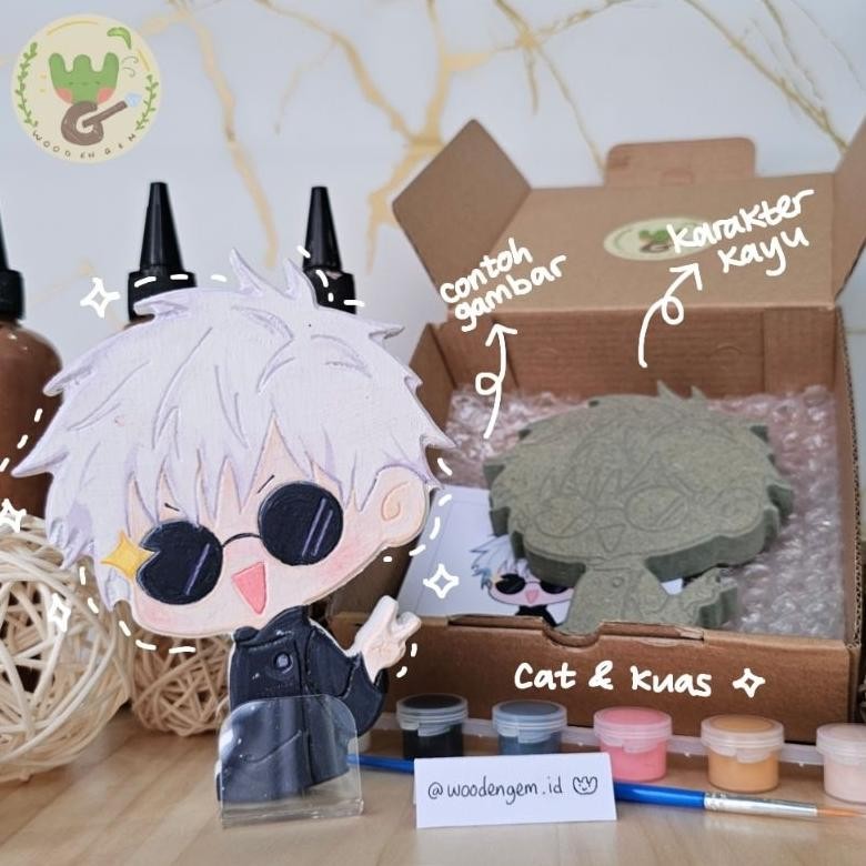 

KT78 DIY Wood Character Painting Mewarnai Melukis Mainan Edukatif Anak Hampers Souvenir Kayu Karakter Gojo Satoru | Woodengem Murah
