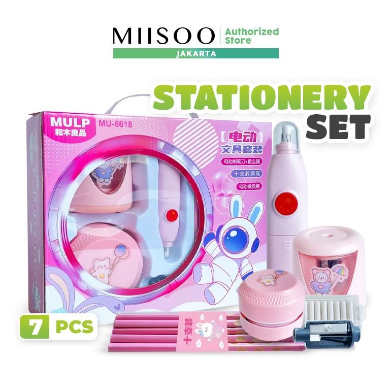 

fth- MIISOO Set Alat Tulis Anak 25pcs Stationary Set Elektric Alat Tulis Belajar Anak Original