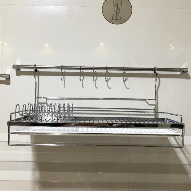 Rak Piring Gelas Gantung Dinding Stainless 1Set Haadii258 H85S