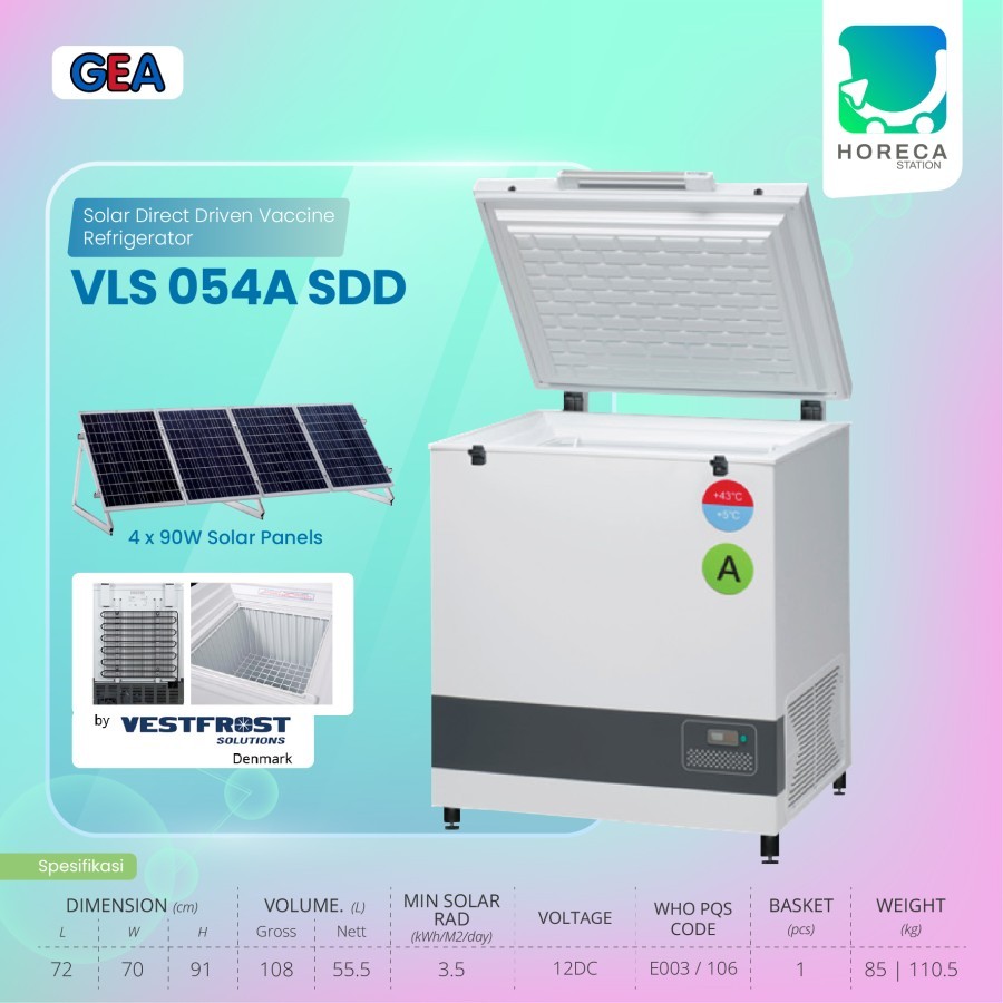 GEA Vaccine Refrigerator (Solar Direct Driven) VLS 054 SDD