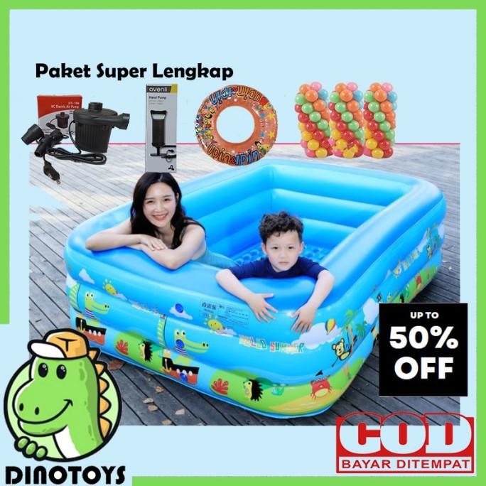 DINOTOYS - Kolam Renang Anak BESAR JUMBO 150cm dan 120cm Baby Spa