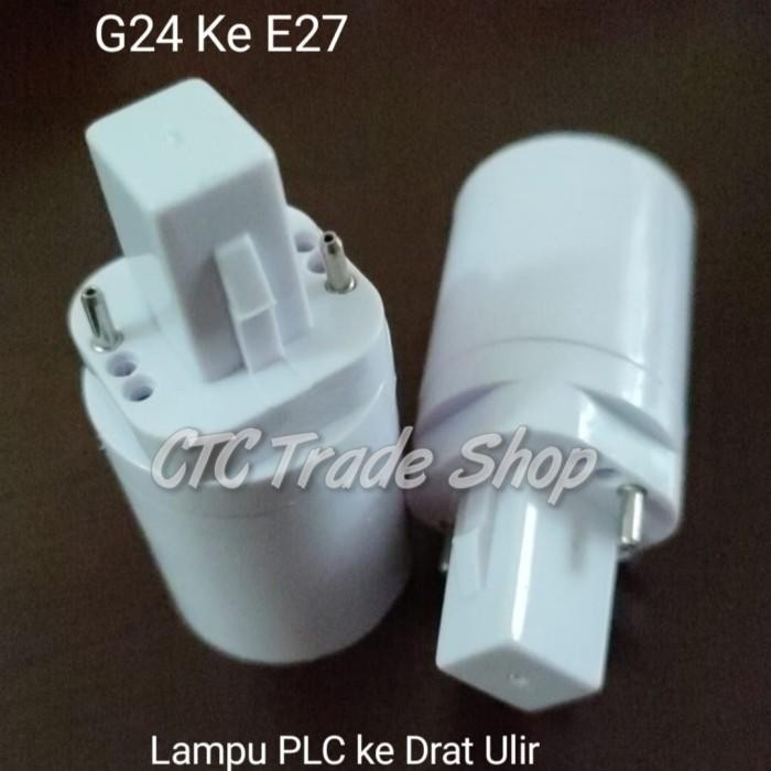 Konverter Fitting Lampu G24 Ke E27 Adapter Fitting Plc Ke Drat Ulir