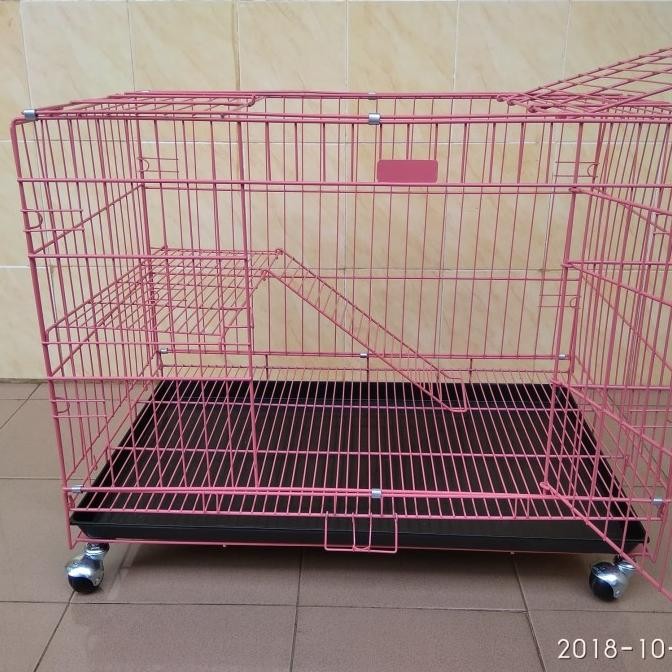 Kandang Kucing Lipat Tingkat Dengan Roda Ukuran 75