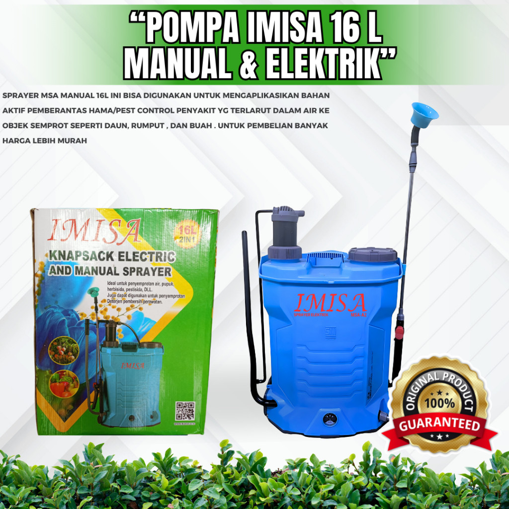 murah POMPA SPRAYER 16-LITER MSA MANUAL & ELEKTRIK 2 IN 1 BERGARANSI (POMPA SPRAYER 2 IN 1 SPRAYER