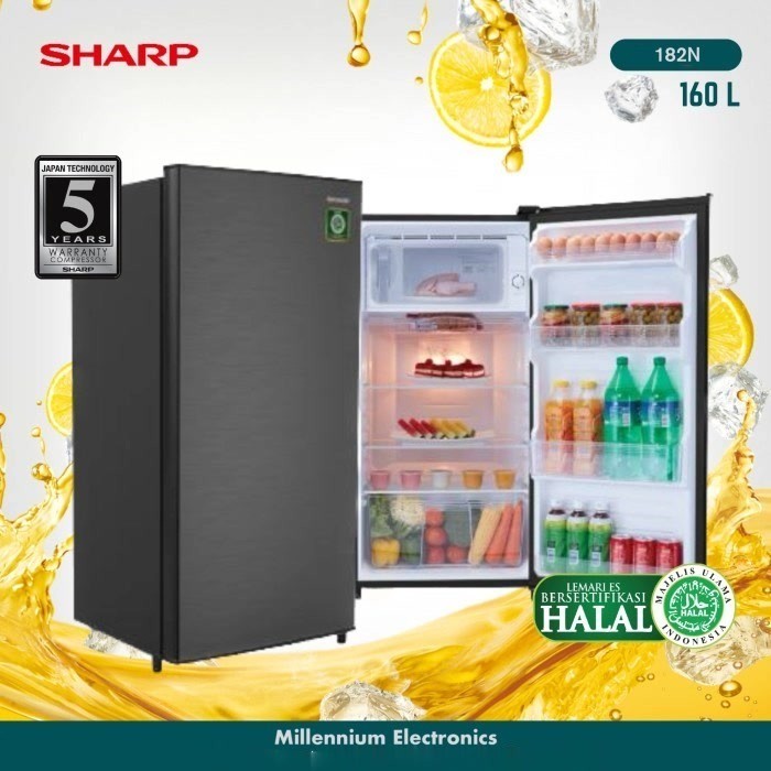 LEMARI ES 1 PINTU SHARP SJ 182N HS KULKAS SHARP SJ-182NHS